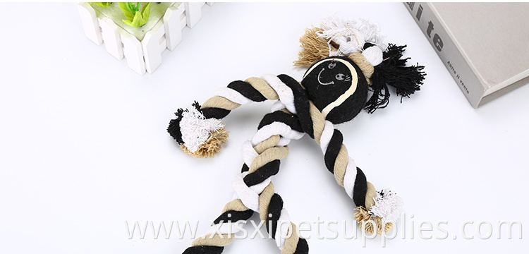 2019 Wholesale New Design durable chew rope dog toy with tennis ball
